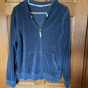 🦋3 for $10🦋 Terry Cloth Zip-Up Hoodie - Navy